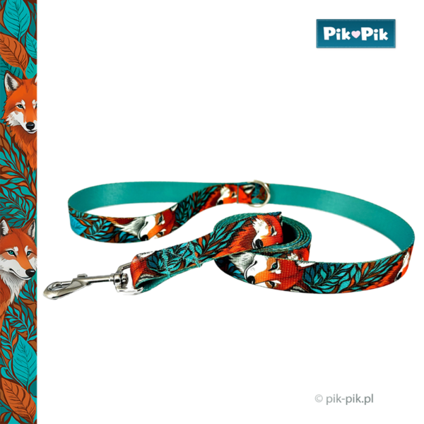 Sött set halsband och koppel med rävmotiv - Bild 3
